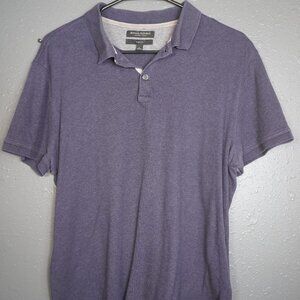Banana Republic Men Navy Blue Luxury Touch Slim Fit Short Sleeve Polo Size Large